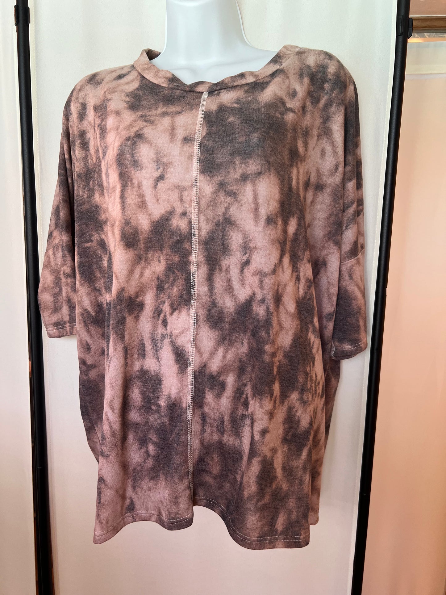 Tan Tie Dye Top