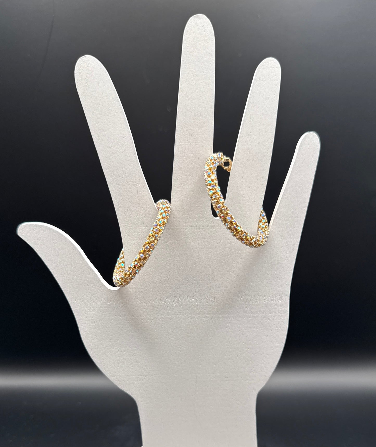 ALICE AB Stone Gold Hoop Earrings