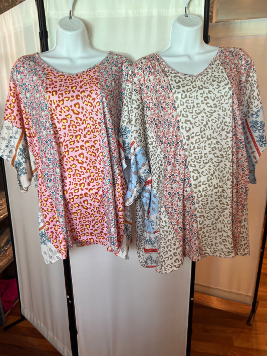 Leopard Print Boho Top