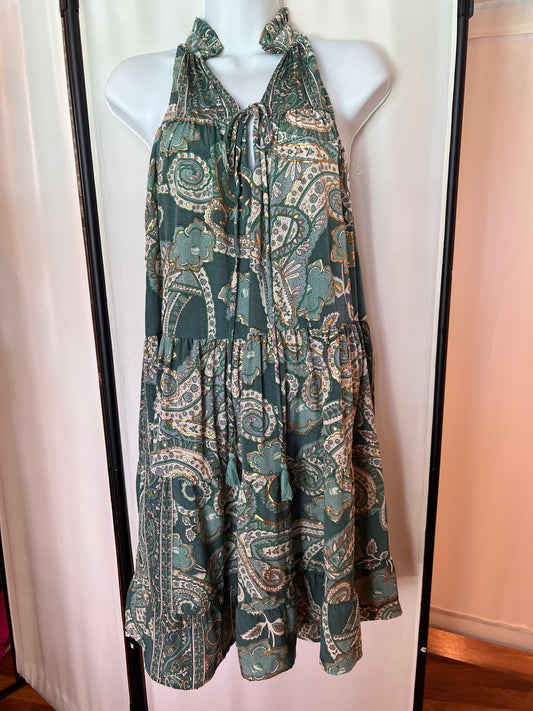 Green Short Tiered Dress