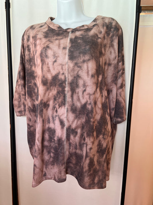 Tan Tie Dye Top