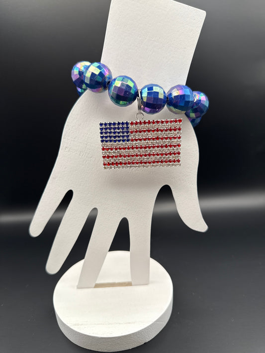 Blue Bead Flag Bracelet