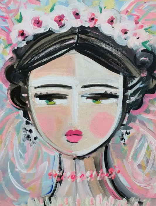 She is Fierce Pink Lady Stretched Canvas