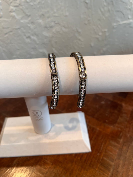 Single Row Crystal Bracelet Gold