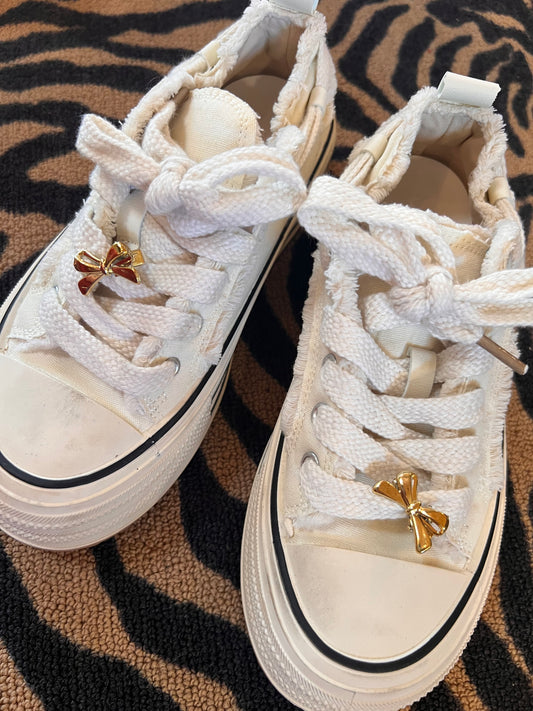Small Gold Bow Shoe Charms
