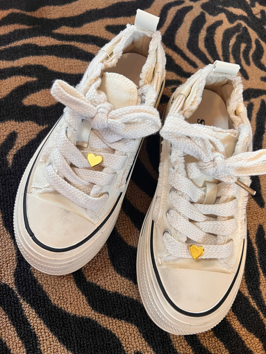 Small Gold Heart Shoe Charms