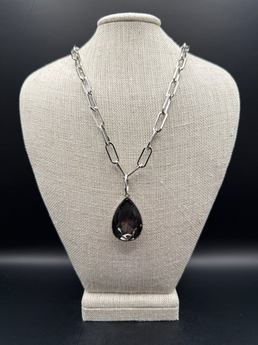 Storm Crystal Teardrop Necklace