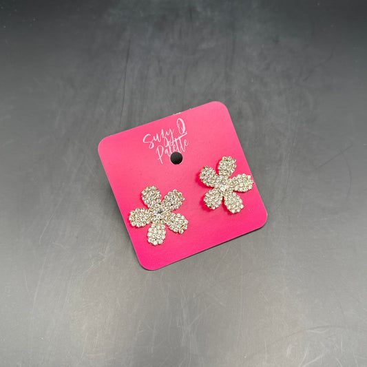 Small Crystal Flower Earrings