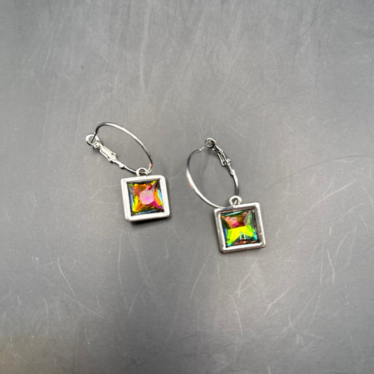 Square Volcano Stone Earrings