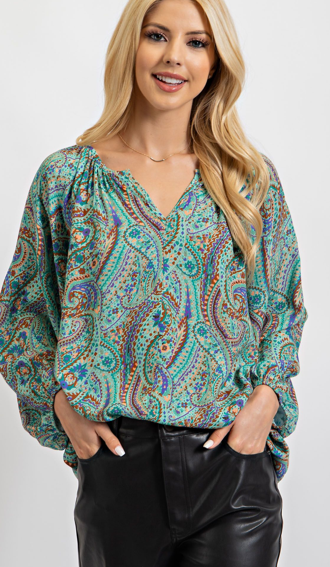 Paisley oversized angel wing blouse by Easel