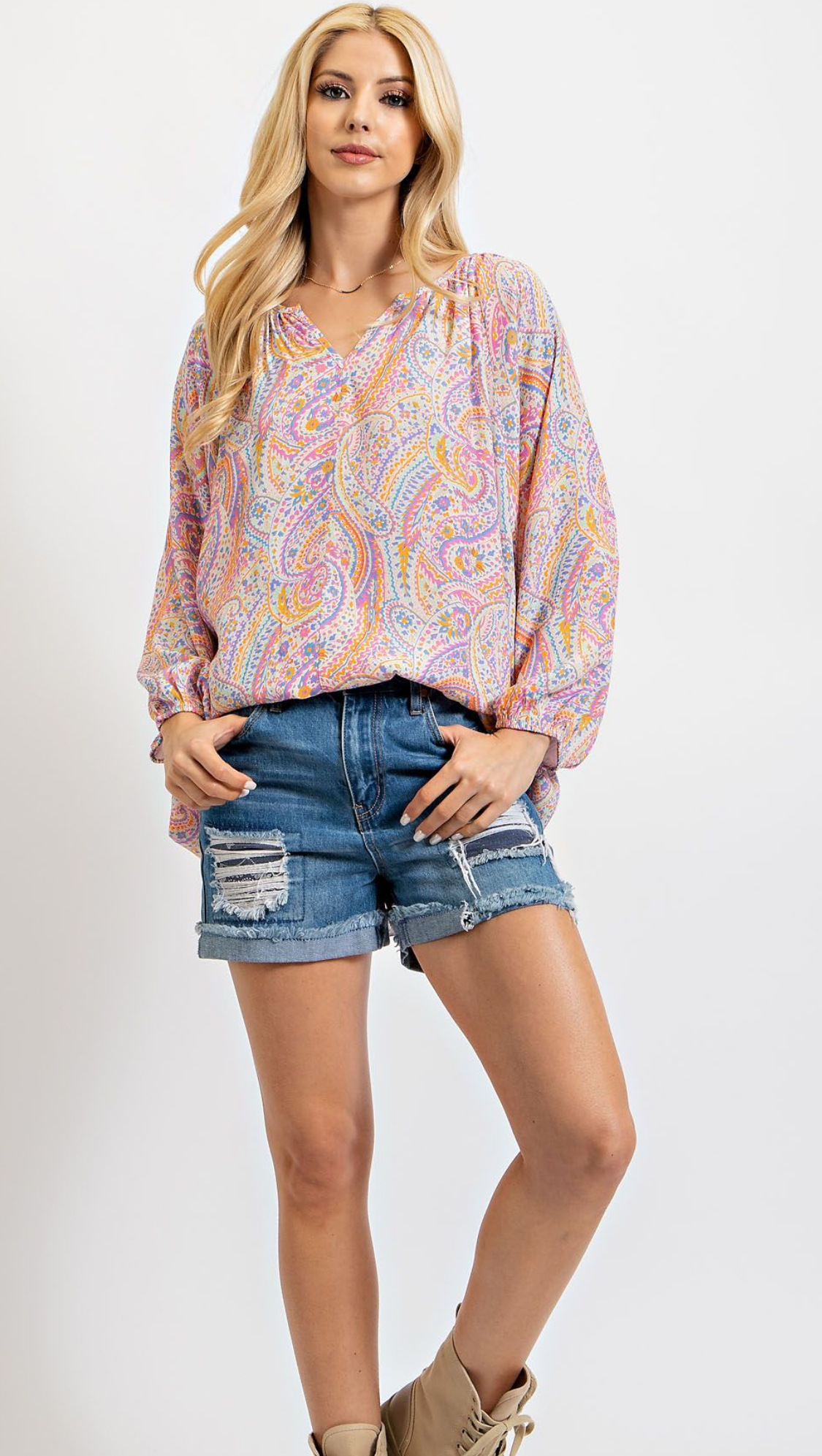 Paisley oversized angel wing blouse by Easel