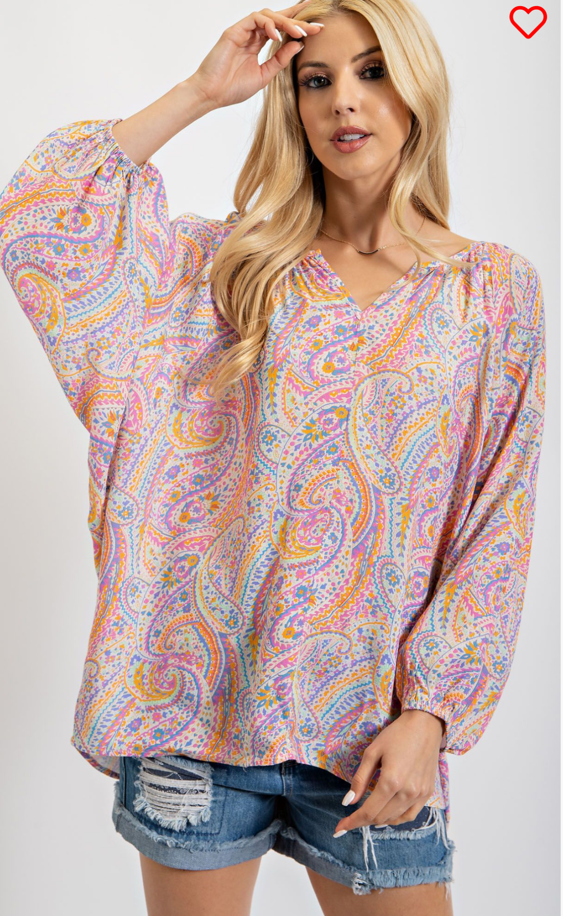 Paisley oversized angel wing blouse by Easel