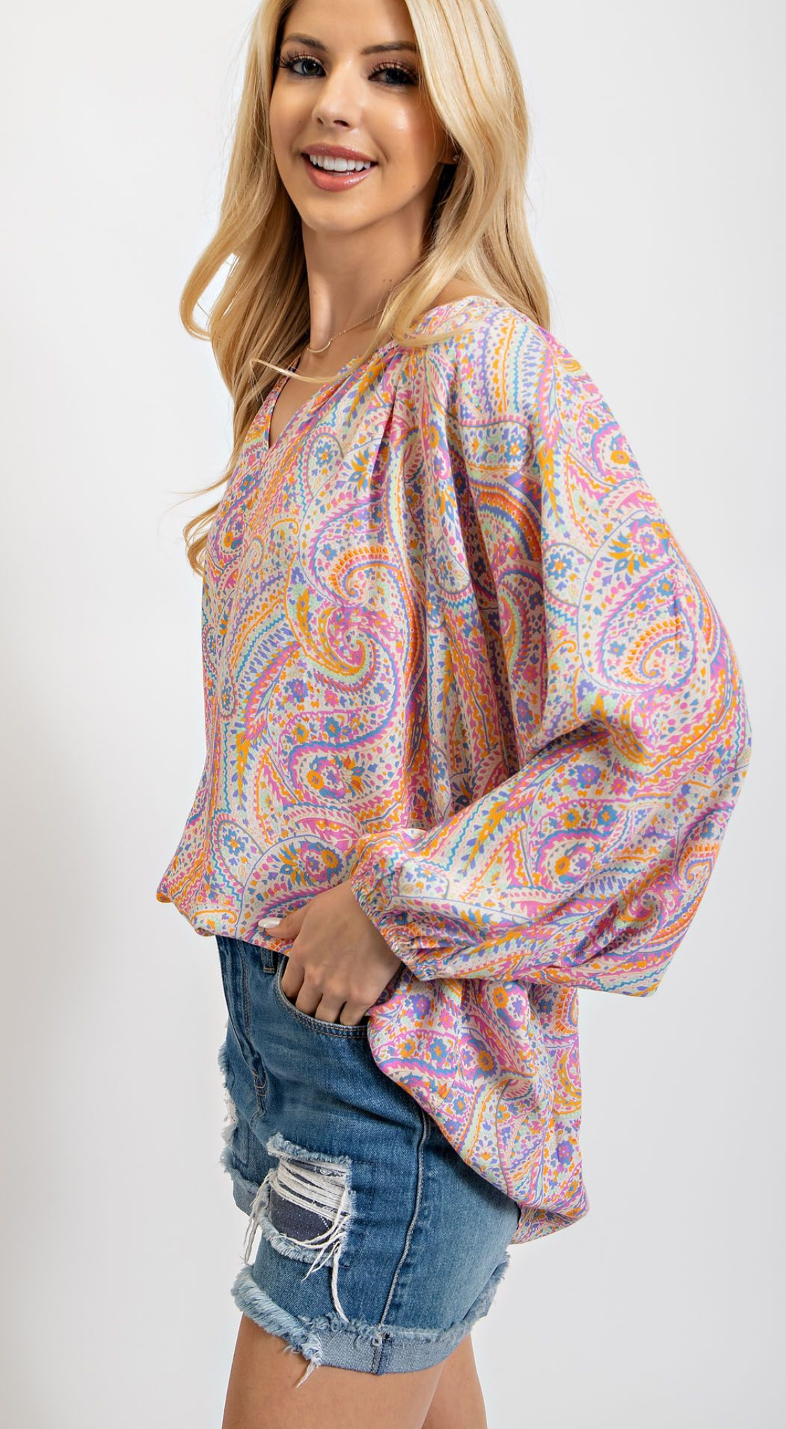 Paisley oversized angel wing blouse by Easel