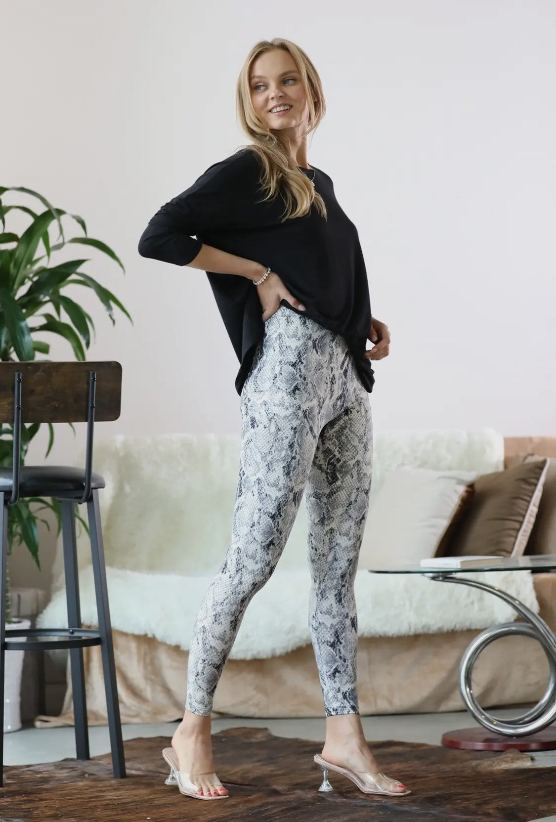 Snakeskin Microfiber Leggings